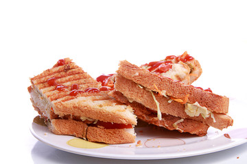 Sandwich Slices are kept over a beautiful plate