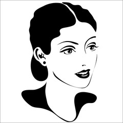 monochrome portrait of a woman
