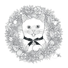 adorable kitty coloring page