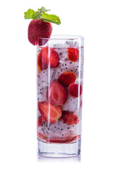  infused water mix of dragon fruit and strawberry