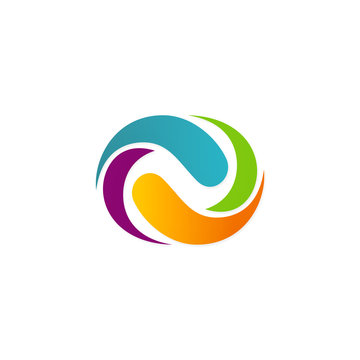 colorful infinity abstract vector logo