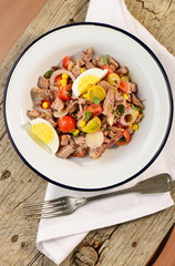 Beef salad with eggs