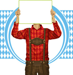 Man With Write Board On Oktoberfest