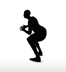 basketball player silhouette in hold pose