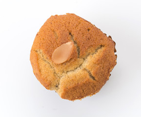 banana cake on white background