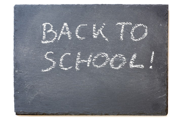 blackboard or chalkboard with the message: Back to school, isola