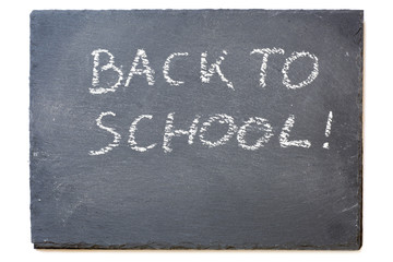 Fototapeta premium blackboard or chalkboard with the message: Back to school, isola