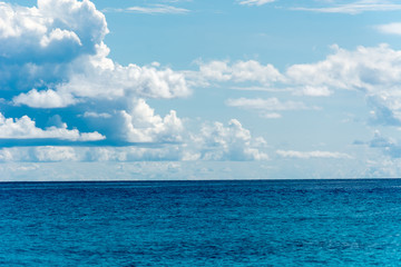 blue sky and water of ocean