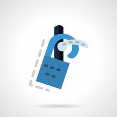 Label on a door handle flat vector icon