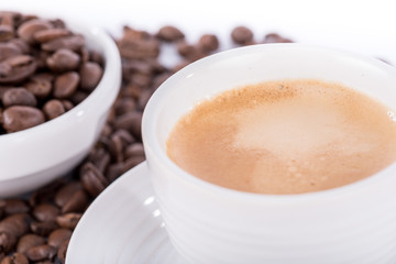 Expresso and coffee beans