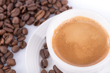 Expresso and coffee beans