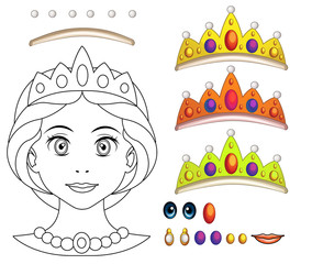 Cartoon woman - face - illustration for the children