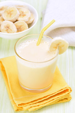 Banana milkshake in glass