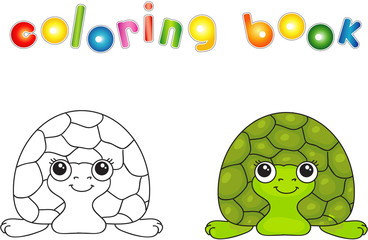 Funny green turtle