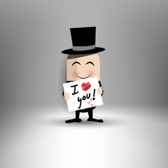 Man holding message: I love my job