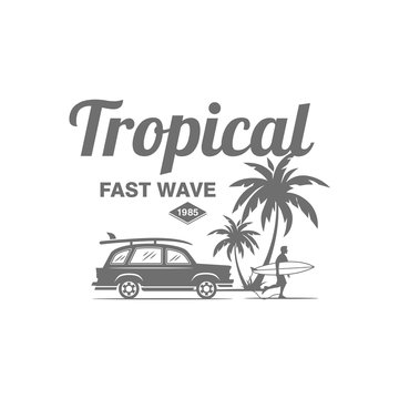 Vintage Surf Logo Template