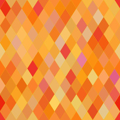 Vector seamless pattern with rhombs. Abstract orange texture. Geometrical background. Warm colors.