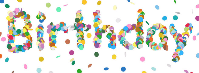 Abstract Confetti Word - Birthday Letter - Colorful Panorama Vector - Konfetti, Buchstaben, Wort