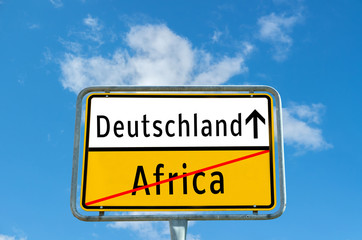 Obraz premium Ortstafel Deutschland/Africa