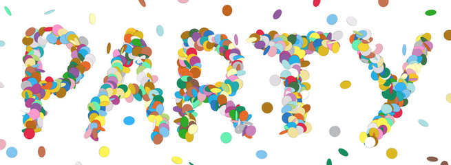 Abstract Confetti Word - PARTY Letter - Colorful Panorama Vector - Konfetti, Wort, Buchstaben