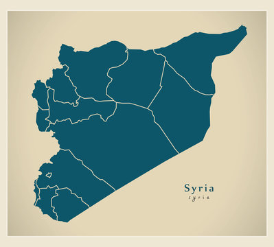 Modern Map - Syria with governorates SY