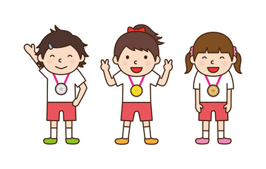 表彰される子どもたち