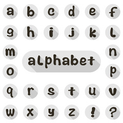 Set of vector icons with the letters of the English alphabet