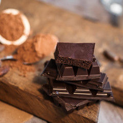 cocoa powder and beans