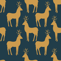 Seamless vector pattern with deer