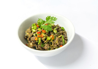 Cooked Minced Meat Spicy Salad, Local Northern Thailand