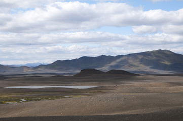 Moon mountain landscape in northern Iceland 