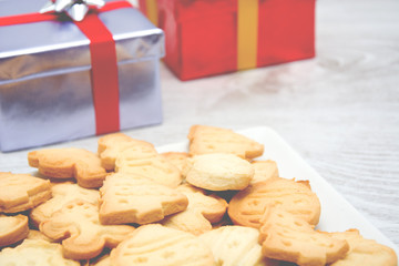 Christmas cookies and gift box
