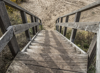 wooden staircase down