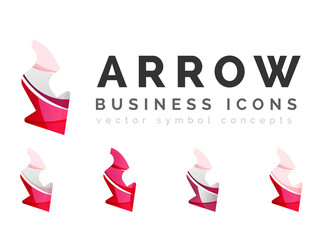 Set of arrow logo business icons