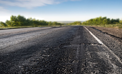 bad asphalt road