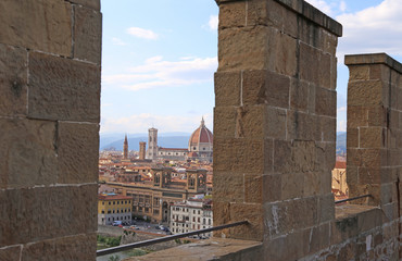 Fototapeta na wymiar FLORENCE in Italy dome of the Cathedral from the tower