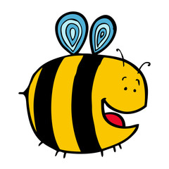 Bee with a happy face | Profile view