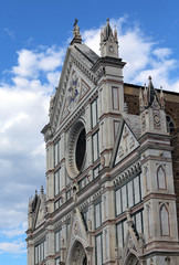 Fototapeta premium facade of ancient Church called Santa Croce in Florence