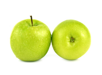 Fresh apples green  isolated white background