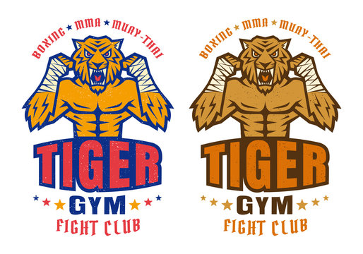 logo for fighting club with angry tiger