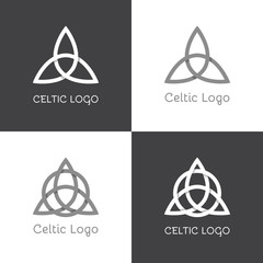 Flat celtic logo element with shadows