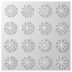 Naklejka na ściany i meble Set of snowflakes, vector illustration