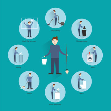 Cleaning people concept