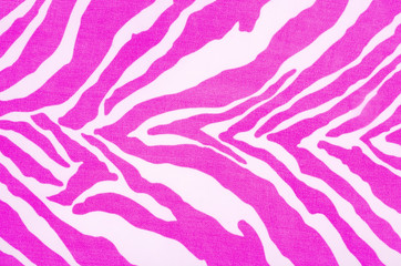 Pink and white zebra pattern. Striped animal print as background.