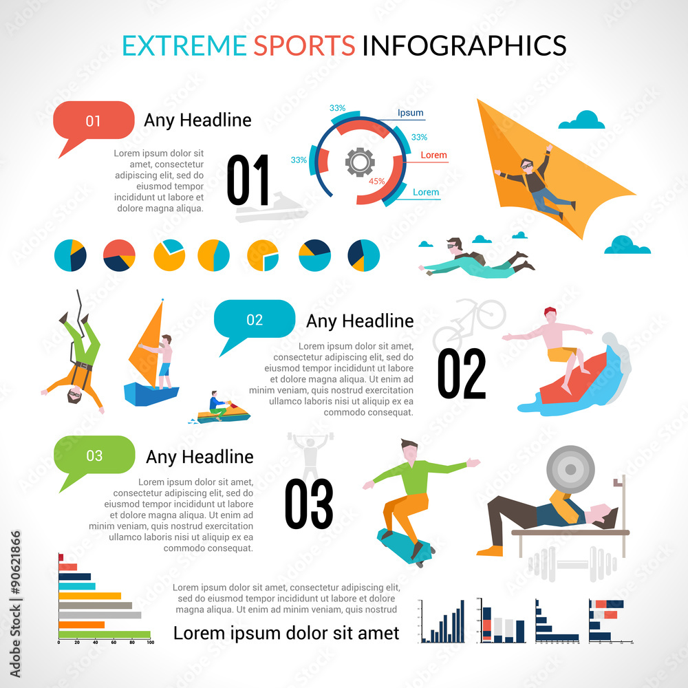 Canvas Prints extreme sports infographics