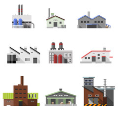 Fototapeta premium Industrial buildings flat