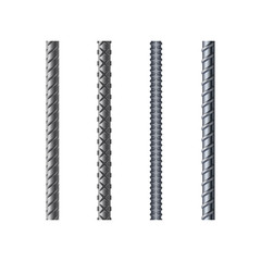 Endless rebars, reinforcement steel, vector illustration