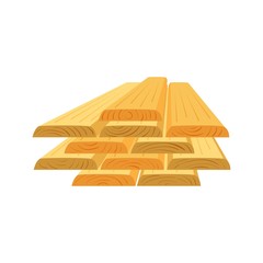 Lumber (timber), stack of wooden planks (bars), vector