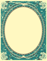 Vector vintage floral background with decor frame for text