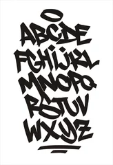 Poster Vektor-Graffiti-Schriftart. Handgeschriebenes Alphabet © foreks